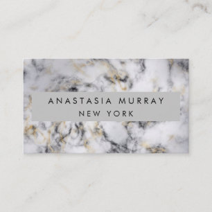 Modern Grey Black & White Marble Minimalist Luxury Business Card