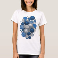 Modern Grey BLUE AND WHITE BALLS Design