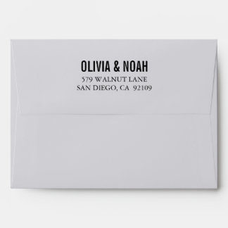 Modern Grey Bokeh Elegant Lined Wedding Envelope