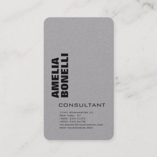 Modern Grey Bold Minimalist Professional Business Card
