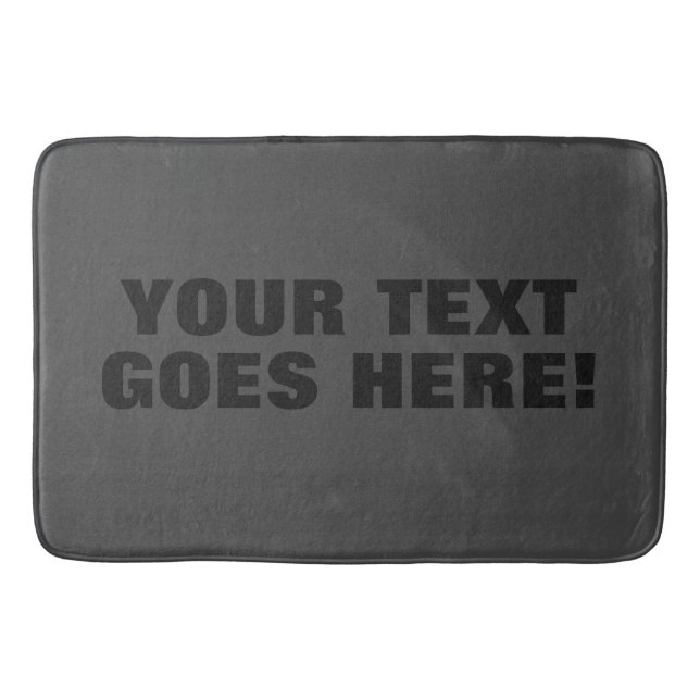 Modern Grey Bold Minimalist Professional Your Text Bath Mat (Front)