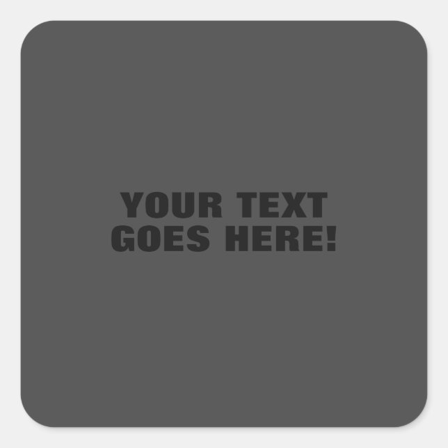 Modern Grey Bold Minimalist Professional Your Text Square Sticker (Front)