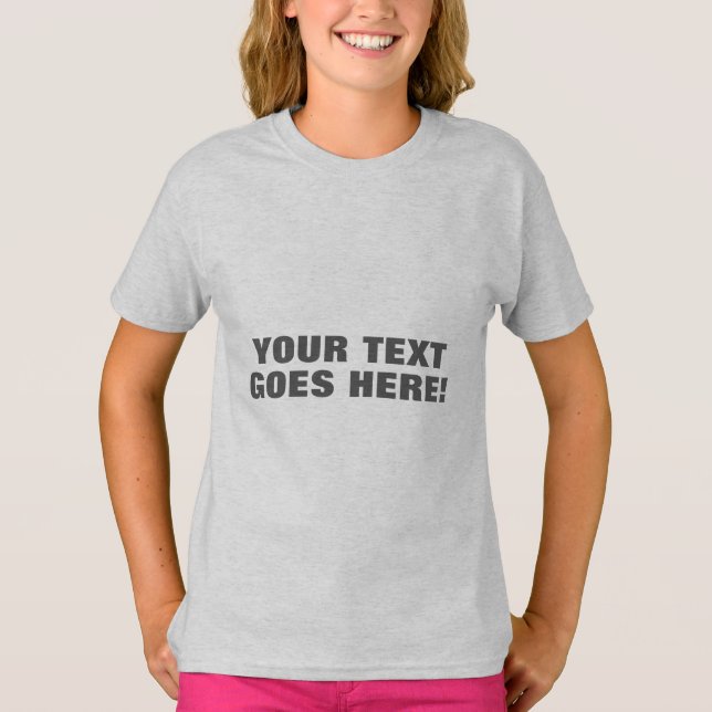 Modern Grey Bold Minimalist Professional Your Text T-Shirt (Front)