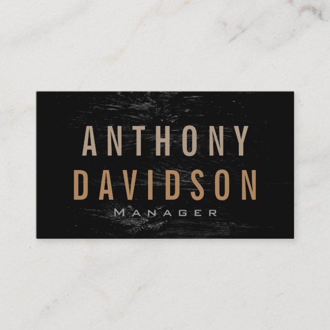 Modern Grey Bold Text Letters Business Card (Front)