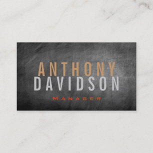 Modern Grey Chalkboard Huge Letter Business Card