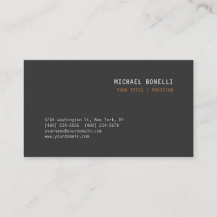 Modern Grey Chic Professional Custom Name Position Business Card