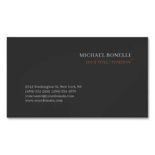 Modern Grey Chic Professional Custom Serif Font Magnetic Business Card