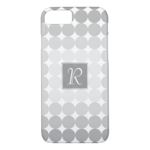 Modern Grey Circles Monogram Case-Mate iPhone Case