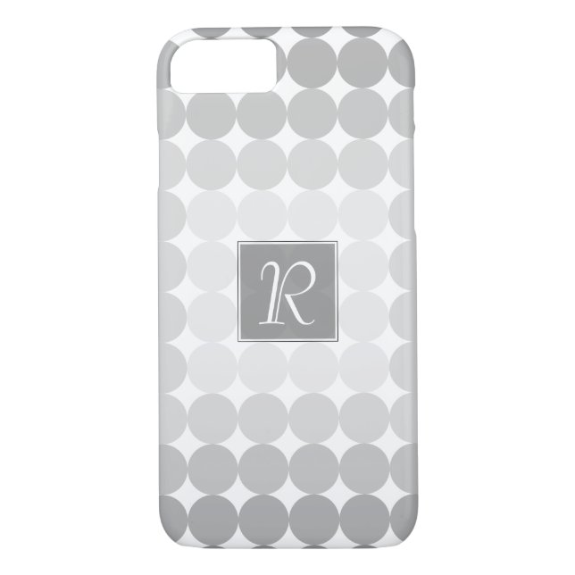 Modern Grey Circles Monogram Case-Mate iPhone Case (Back)