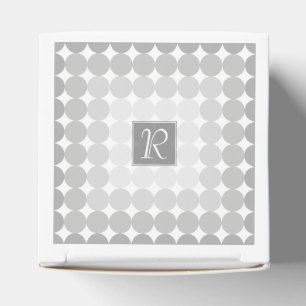 Modern Grey Circles Monogram Favour Box