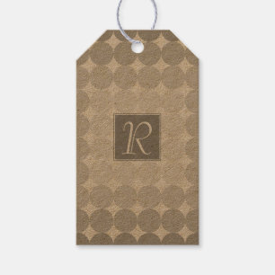 Modern Grey Circles Monogram Gift Tags