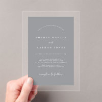 Modern Grey Clear Minimalist Wedding 