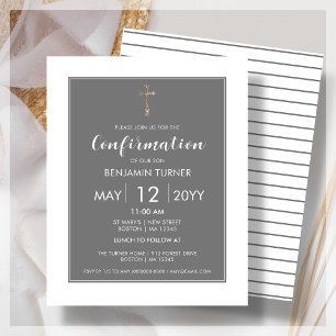 Modern Grey Confirmation Budget Invitation