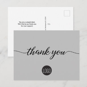 Modern Grey Corporate logo Business template Postcard