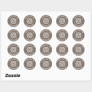 modern grey custom instagram social media package classic round sticker