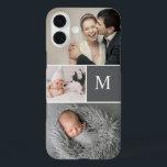Modern Grey Custom Monogram Photo Collage iPhone 16 Plus Case<br><div class="desc">Protect your phone in style with this Stylish Mod Grey Custom Monogram Photo Collage phone Case. Featuring a sleek modern grey design, this case allows you to showcase your favourite memories with a customisable photo collage and monogram. The clean, minimalist layout and personalised initials make it both functional and fashionable,...</div>