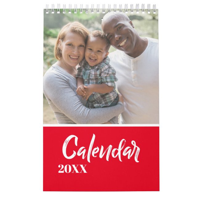 Modern Grey custom multi photo year Celebration  C Calendar (Cover)