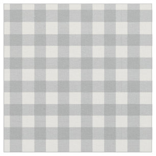 Modern Grey Gingham Fabric