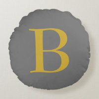 Modern Grey Gold Colour Monogram Add Name Initial