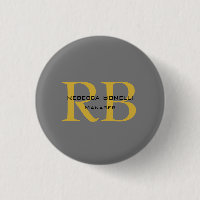 Modern Grey Gold Colour Monogram Add Name Initials
