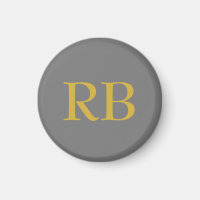 Modern Grey Gold Colour Monogram Initials