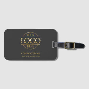 Modern Grey & Gold Corporate Company Business Logo Luggage Tag