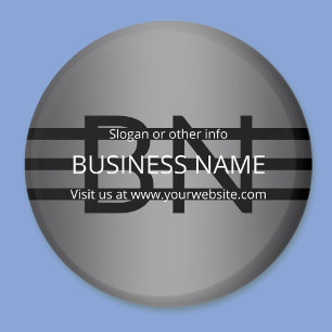 Modern Grey Gradient & Horizontal Black Stripes Magnet