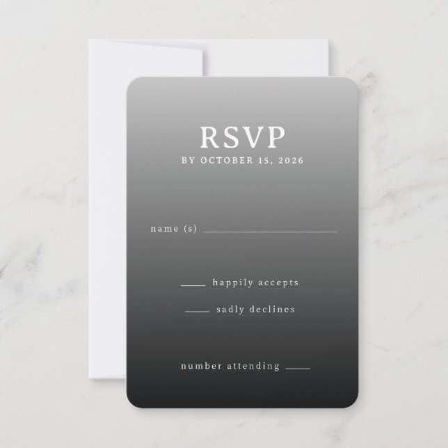Modern Grey Gradient RSVP Card (Front)