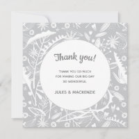 Modern Grey Graphic Floral Wedding