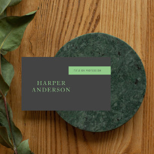 Modern Grey & Green Professional Business Business Card