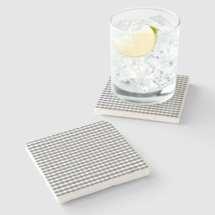 Modern Grey Grey White Geometric Patterns Custom Stone Coaster