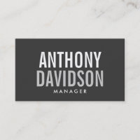 Modern Grey Huge Bold Text Business Card