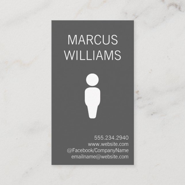 Modern Grey / Icon Business Card (Front)
