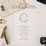 Modern Grey Leafy Crest Monogram Wedding Acrylic Invitations<br><div class="desc">For couples who seek elegance with a touch of nature, this exquisite grey leafy crest monogram wedding invitation speaks to the heart. The lush greenery encircles a tasteful monogram, a personal emblem that perfectly captures the union of two people on the verge of a beautiful new chapter. The timeless elegance...</div>