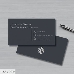 Modern Grey Logo Business Card