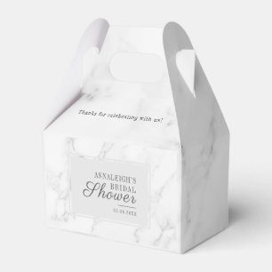 Modern Grey Marble Pattern Script Bridal Shower Favour Box