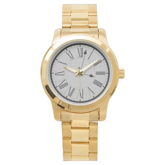 Modern Grey Men's Gold Watch (Front)
