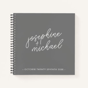 Modern Grey Minimal Wedding Guest Book