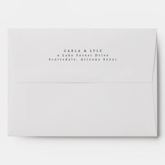 Modern Grey Mist Wedding Return Address Envelope (Back (Top Flap))
