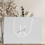Modern Grey Monogram Bridesmaid Proposal Gift Bag<br><div class="desc">Custom-designed wedding and bridal shower gift bag featuring classic modern style monogram with custom initial and name.</div>