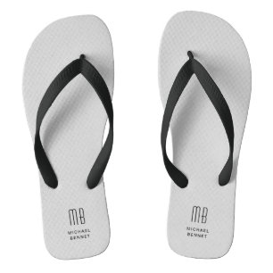 Modern Grey Monogram Jandals