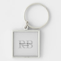 Modern Grey Monogram Manager Add Name Initials