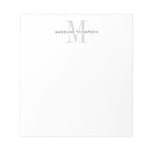Modern Grey Monogram Notepad