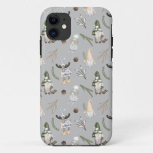 Modern Grey Neutral Gnome Christmas Pattern Case-Mate iPhone Case