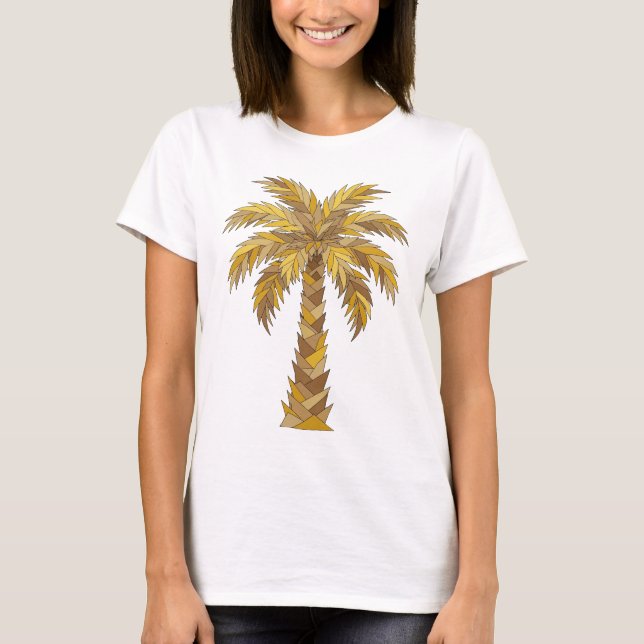 Modern Grey PALM TREE Bold Design T-Shirt (Front)