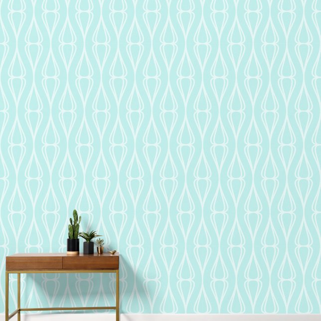 Modern Grey Pastel Blue Wallpaper (Hallway)