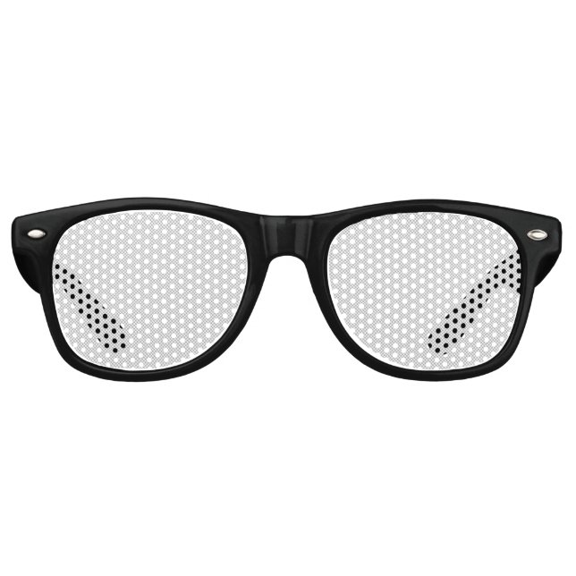 Modern Grey Polka Dot Event Sign Background Retro Sunglasses (Front)