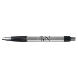 Modern Grey Professional Business Monogram Black
