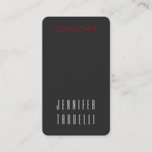Modern Grey Professional Consultant Manager Chief Business Card