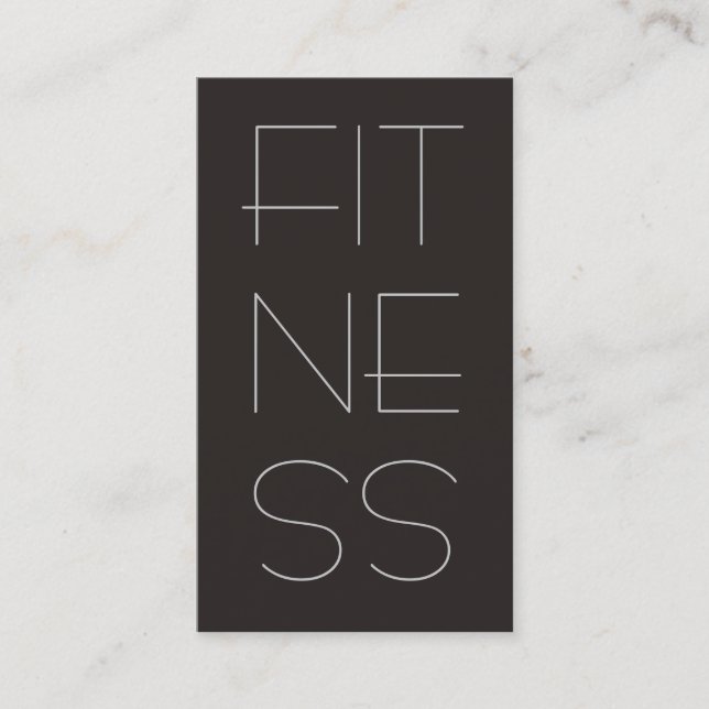 Modern Grey Professional Fitness Business Card (Front)